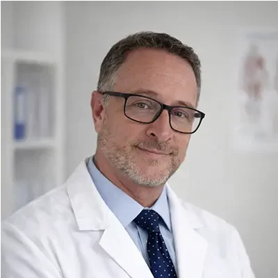 The professional headshot of Matt Wurst smiling in a white coat and tie.